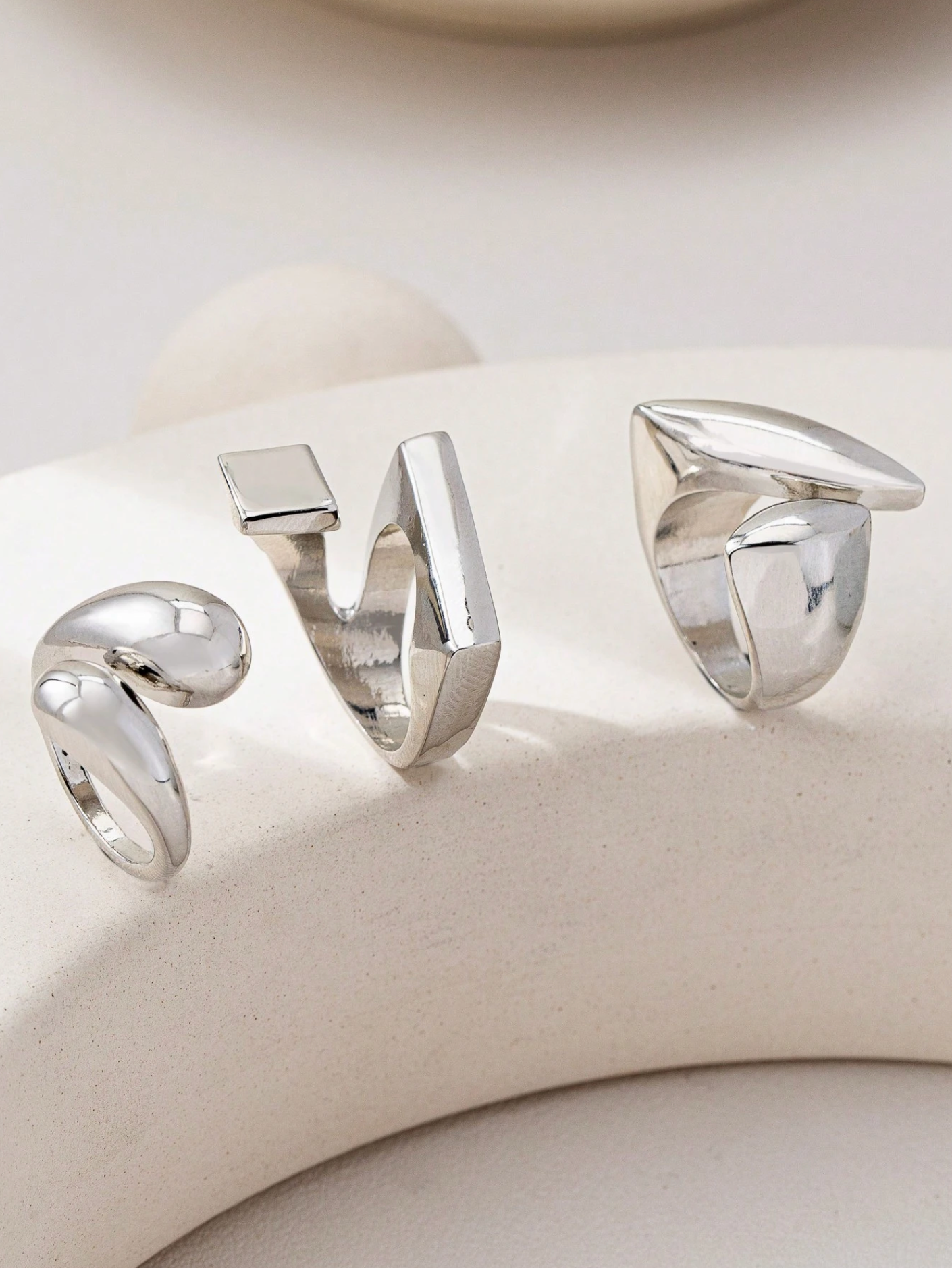 Pouvoir Ring Set of 3 - Silver