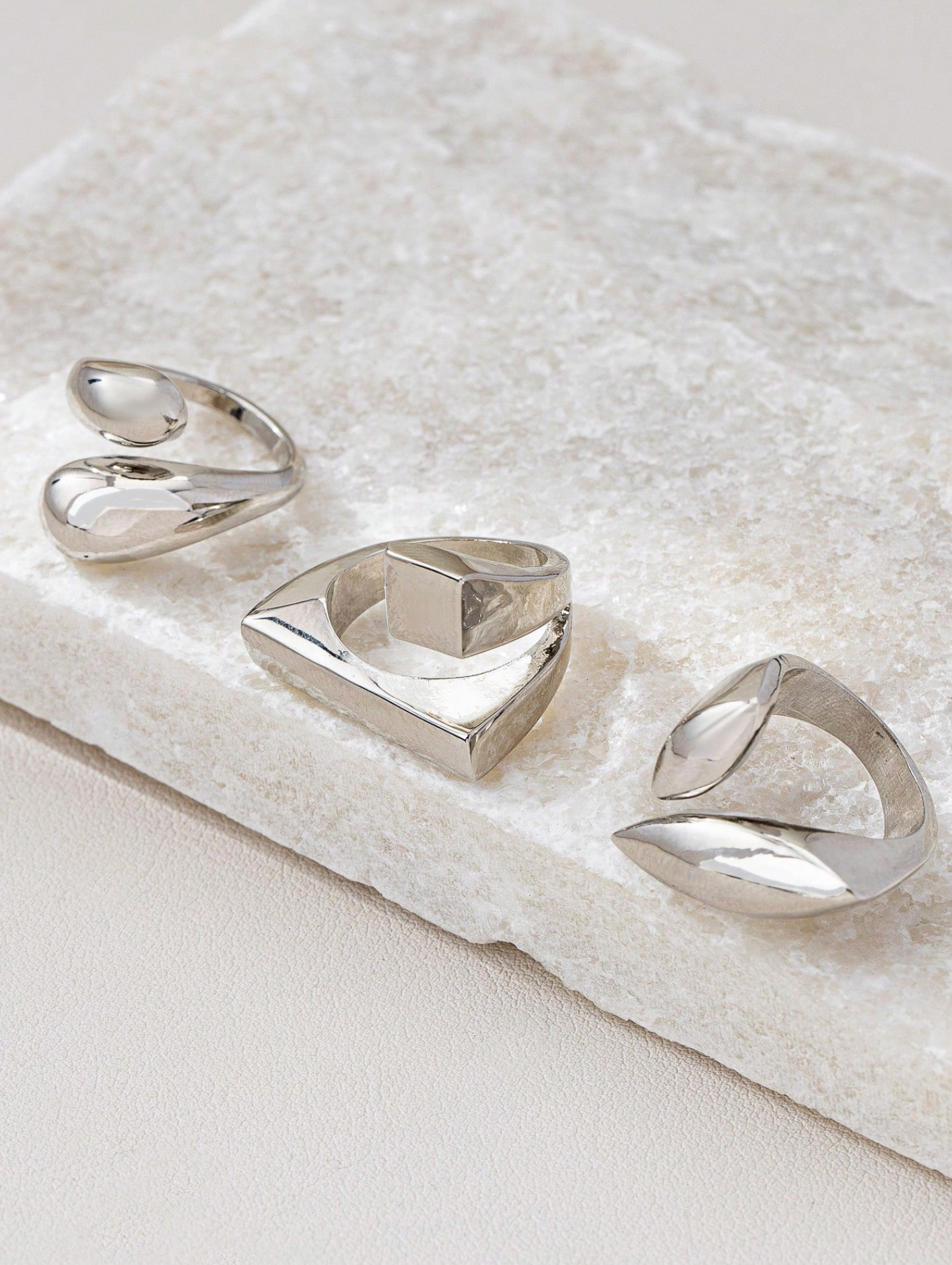 Pouvoir Ring Set of 3 - Silver