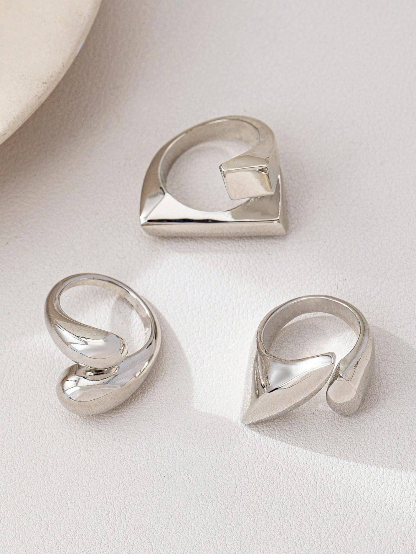 Pouvoir Ring Set of 3 - Silver