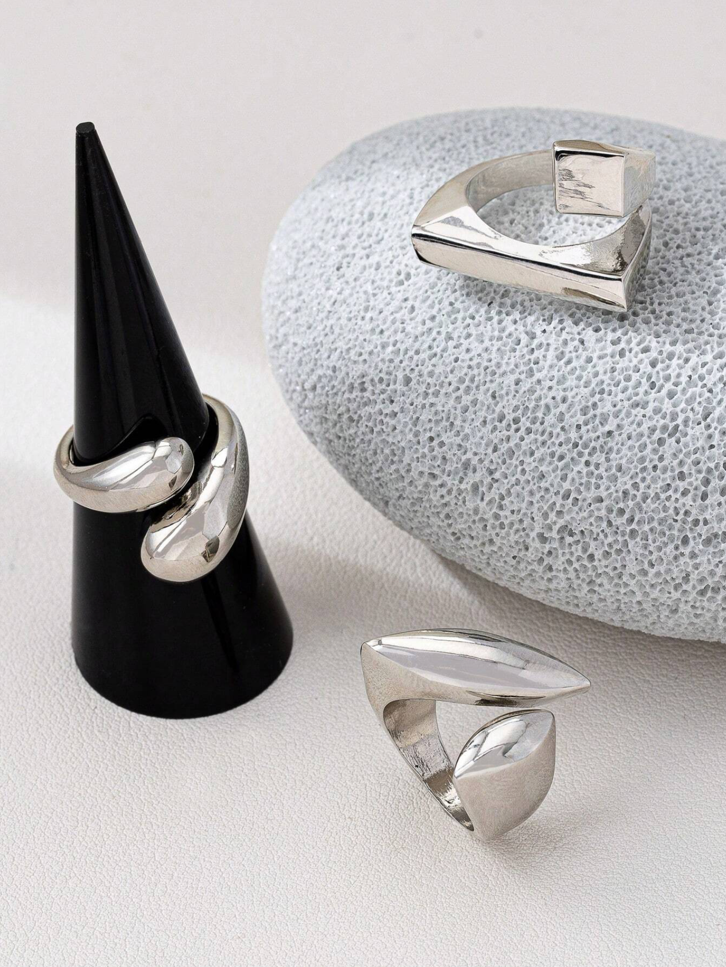 Pouvoir Ring Set of 3 - Silver